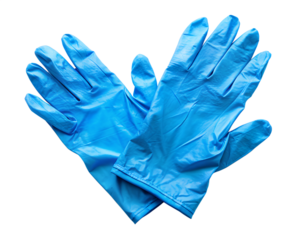 blue rubber gloves isolated on white background.PNG Transparent file type with high definition picture quality available.