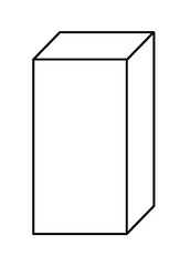 Isometric Drawing of a Rectangular Prism or Parallelepiped for 3D Geometry Lessons, Mathematics Visualization, and Spatial Reasoning Education