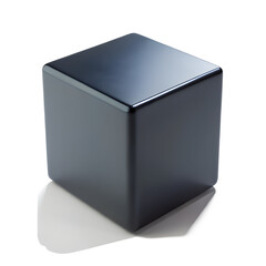 black and white cube isolated on white background.PNG Transparent file type with high definition picture quality available.