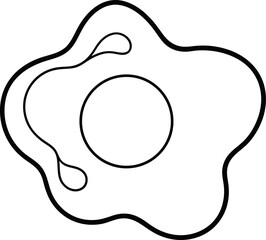 Fried Egg Outline Illustration on transparent background