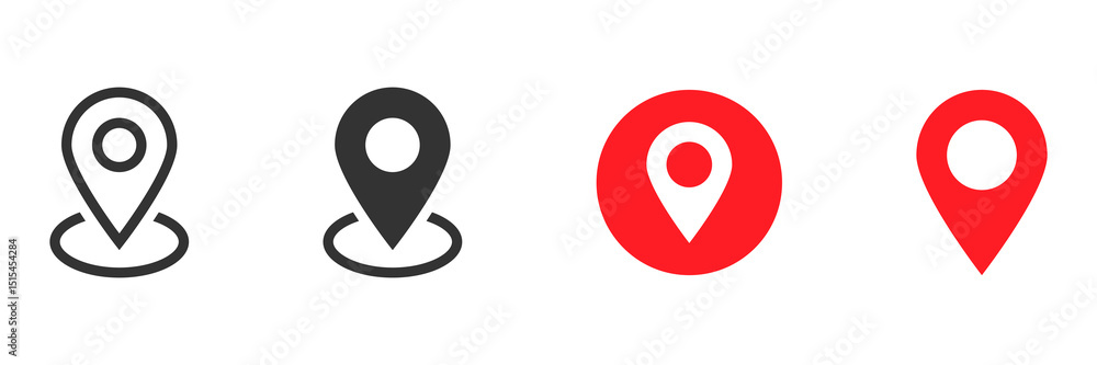 Poster location icon symbol , map pin place marker. location pointer icon symbol in flat style. red locatio