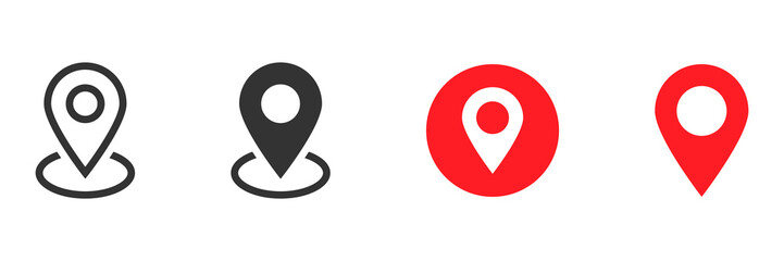 Location icon symbol , Map pin place marker. location pointer icon symbol in flat style. Red Location pin icon, Navigation sign