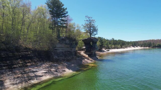 Beautiful Landscape at Pictured Rocks National Lakeshore Michigan, Lake Superior
