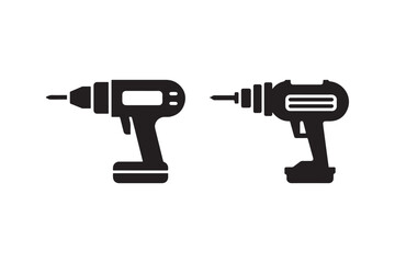 Drill SVG Icons Cordless Power Tool Silhouette Clipart for DIY and Construction Projects