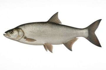 Obraz premium Asp fish swimming underwater on white background