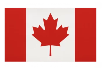 Wandcirkels Canada Realistic canadian flag waving with transparent background, perfect for any project related to canada  © PNG Kingdom 