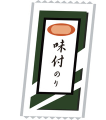 日本の食べ物、袋に入った味付け海苔のベクターイラスト