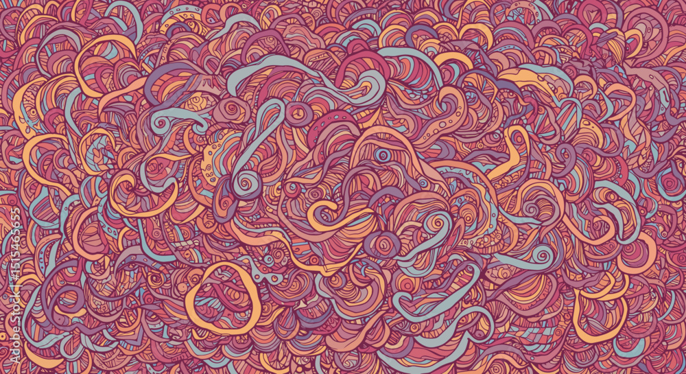 Poster abstract colorful swirl pattern in vibrant hues and shapes