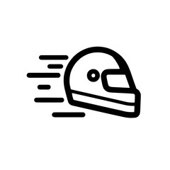 Stylized Racing Helmet Icon Representing Speed and Action