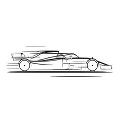 Sleek Digital Racing Icon Design Featuring Racecar