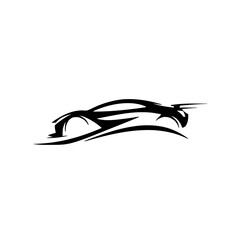 Stylish Minimalist Racing Car Design with Dynamic Motion