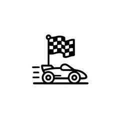 Stylized Racing Vehicle with Checkered Flag Design
