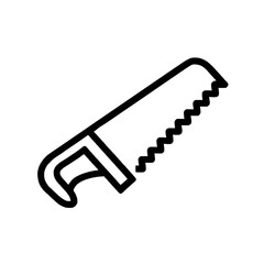 Minimalist Icon of a Hand Saw with Crisp Lines
