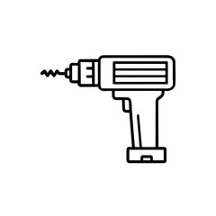 Modern Minimalist Drill Icon with Precision Design