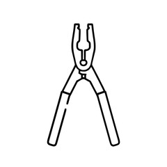Illustration of Minimalist Flat Pliers Tool Icon