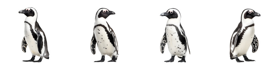 Obraz premium Group of penguins standing in a row