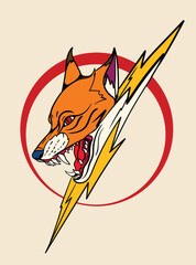 fox illustration with japanese style for kaijune event
