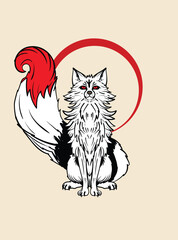 fox illustration with japanese style for kaijune event
