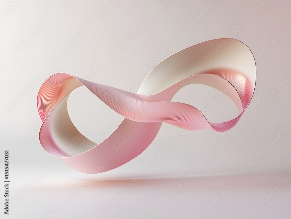 Aufkleber infinite loop in pastel hues: an artistic rendering of an elegant, flowing infinity loop, its surfac