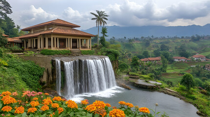 Serene Waterfall House  Photo