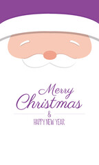 Santa Claus Face with Merry Christmas Greeting – Vector Art