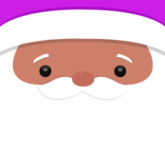 Santa Claus Face with Merry Christmas Greeting – Vector Art