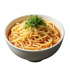 Korean noodles isolated on white background showcasing either cold naengmyeon or hot ramyeon arranged with garnishes in clean bowl for cultural food stock and comfort dish promotion in  Photo Stock  C