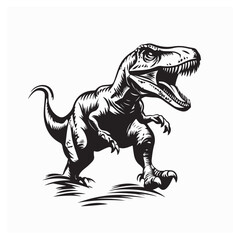 Tyrannosaurus rex dinosaur vector illustration on white background.