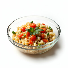 Studio photo of a traditional recipe isolate on white background under soft studio lighting capturing rustic presentation ingredient authenticity and clear dish silhouette ideally suited for cookbooks