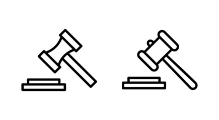 Gavel icon vector. judge gavel sign and symbol. law icon. auction hammer