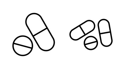 Pills icon vector. capsule icon. Drug sign and symbol