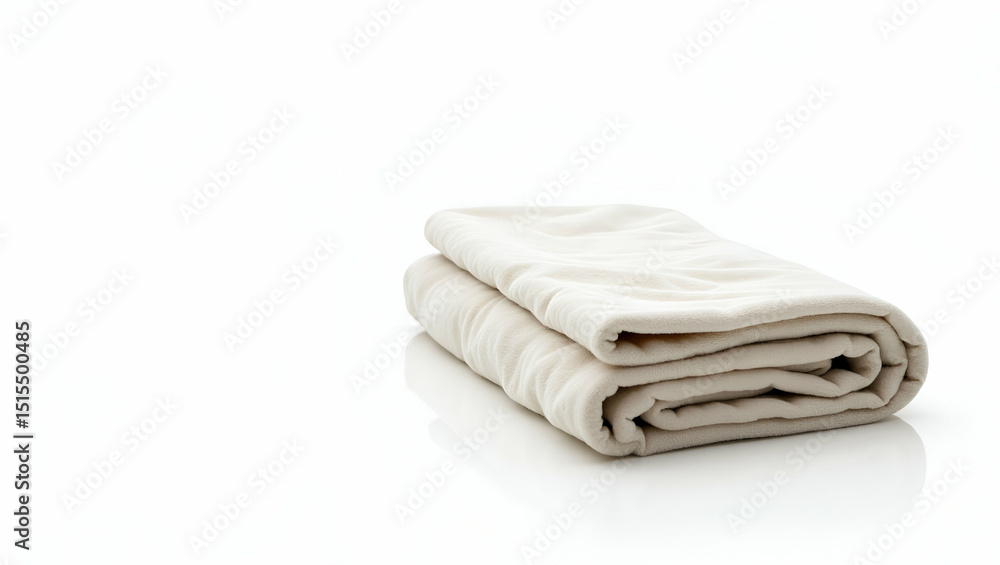 Poster flat style baby soft blanket folded with fabric texture - ideal for material comfort charts and slee