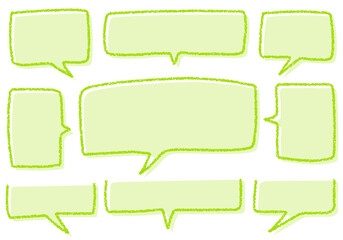 クレヨン素材　手描きのふきだしセット