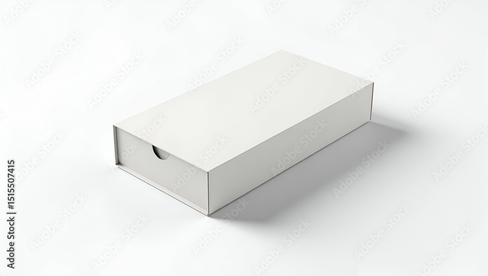 Poster professional packaging box product shot isolated on white background - premium matte finish with pre