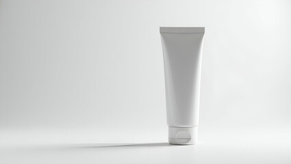 Soft Lit Tube Image for Skincare Brand Visuals: Isolated on Light Gray Background with Vignette and Shadows, Perfect for Product Landing Pages and Premium Packaging Ads