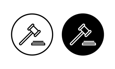 Gavel icon vector illustration. judge gavel sign and symbol. law icon. auction hammer
