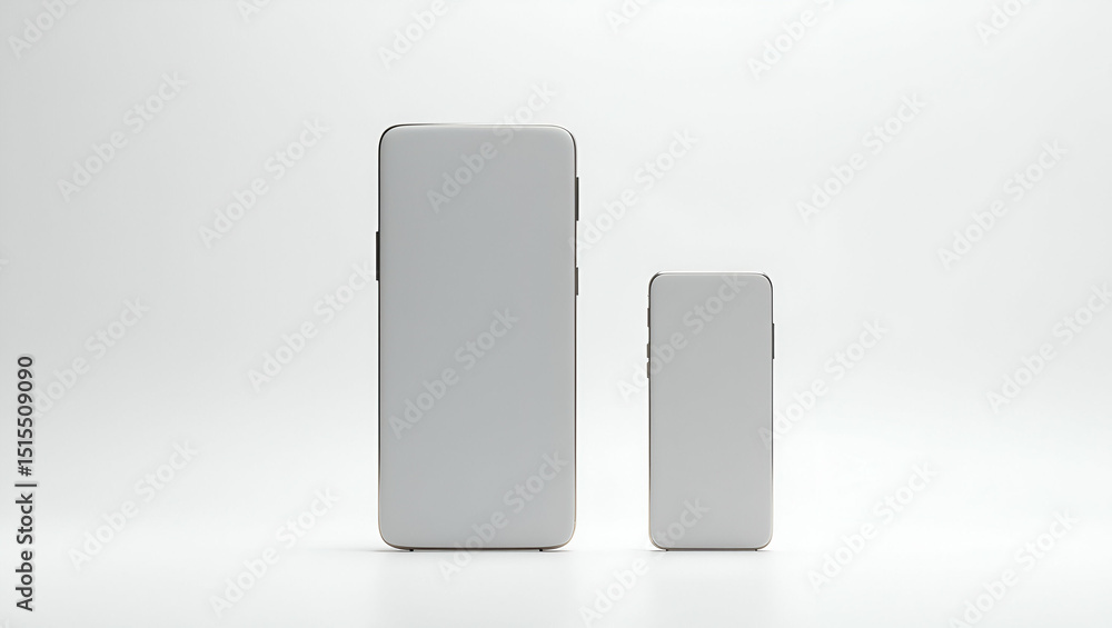 Poster sleek electronic gadget front view photo on white background - optimized for technical specs with cl