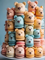 Obraz premium A tower of colorful macarons
