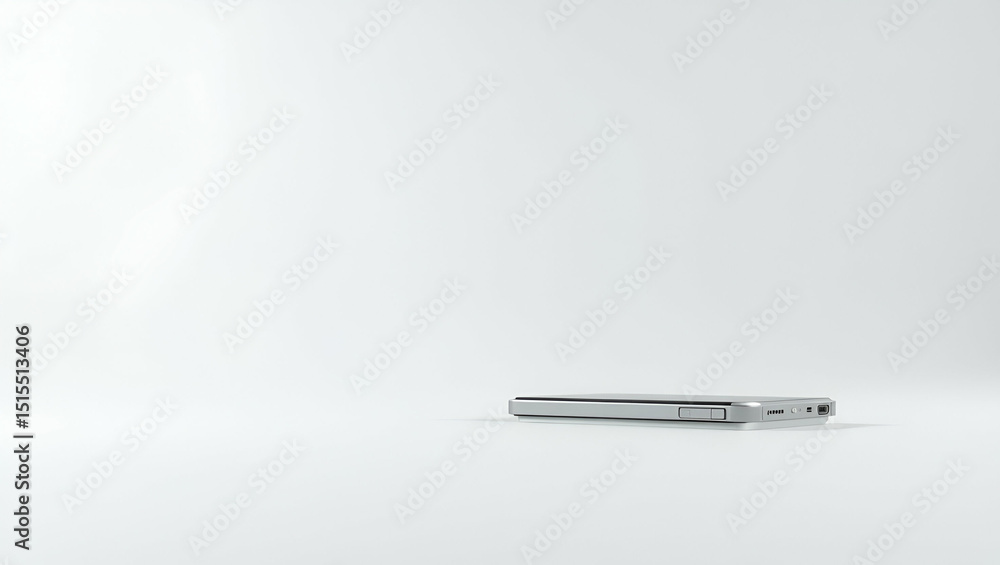 Poster professional clean product photography setup displaying smartphone with precision lighting on white 
