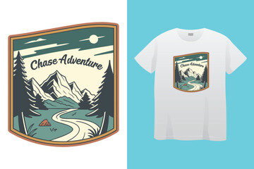 Camping T-Shirt Design – Wilderness Adventure, Nature Exploration, and Outdoor Life Graphic.
