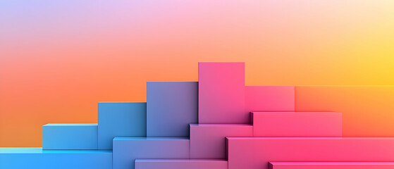 Abstract Geometric Shapes In Pastel Colors