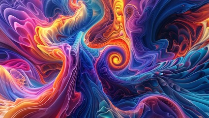 Dynamic Spiral of Vibrant Abstract Colors