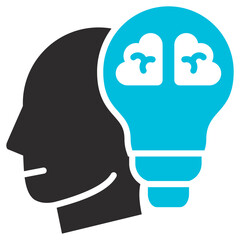 Innovation Glyph Blue Grey Icon