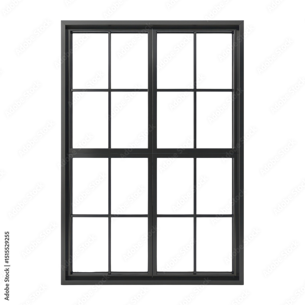 Aufkleber modern black window frame with multiple panes, perfect for enhancing natural light in any space. thi