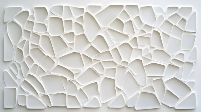 Abstract design with fragmented geometric shapes.