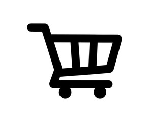 Shopping cart icon on a white background for online retail concept