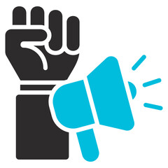 Obraz premium Activism Glyph Blue Grey Icon