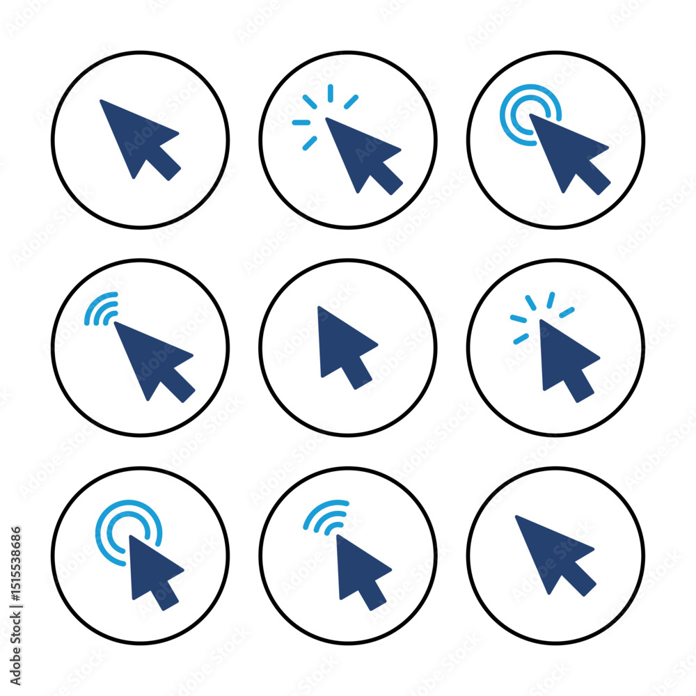 Poster click icon vector. pointer arrow icon. cursor icon vector