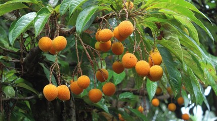 Luminous Orange Fruits on Lush Green Foliage