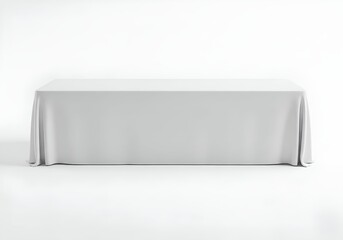 White tablecloth isolated on white background in a studio setting